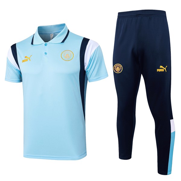 Polo Manchester City Komplett Set 2024-25 Blau